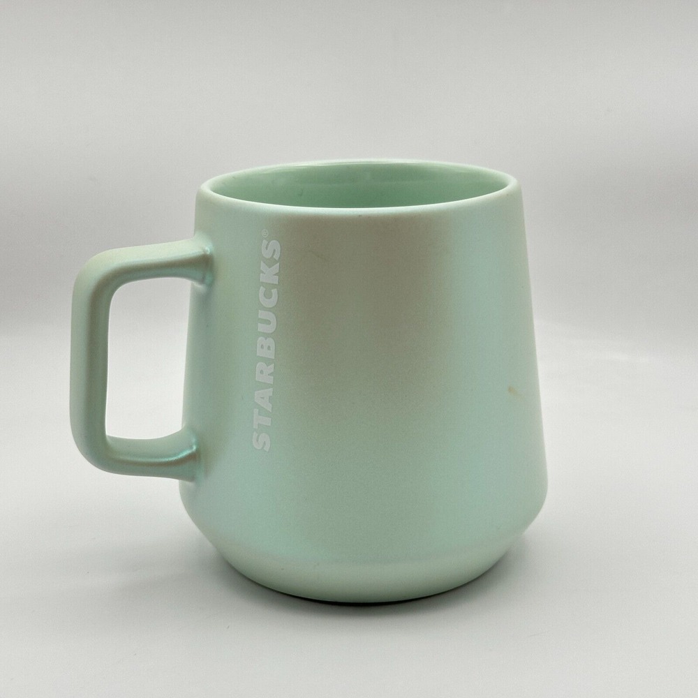 Starbucks Coffee Mint Green Shimmer Mug Mermaid Ceramic Cup Pearl 12oz Preppy‎